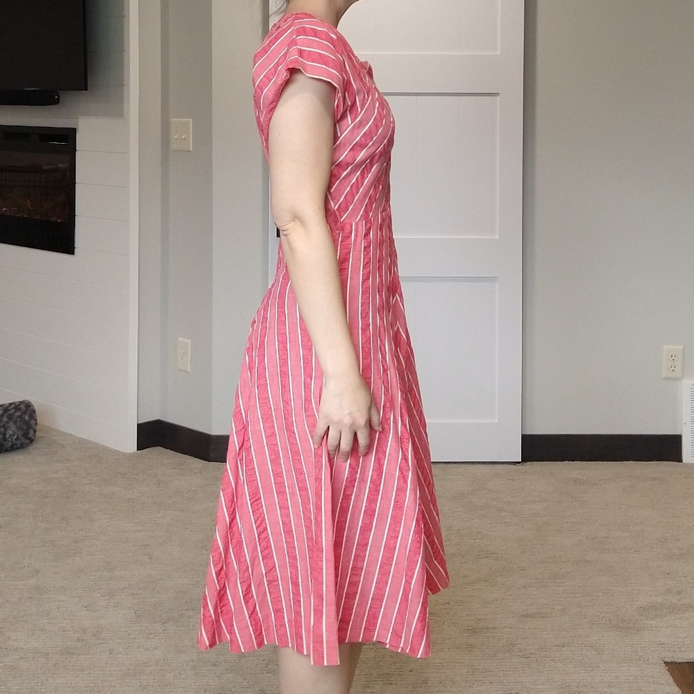 1940's 1950's Mode O Day Striped Seersucker Dress - image 6